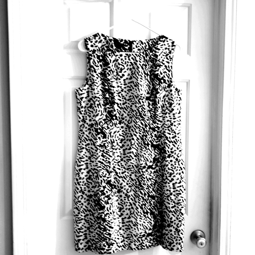 Talbot's black and white prnt dress